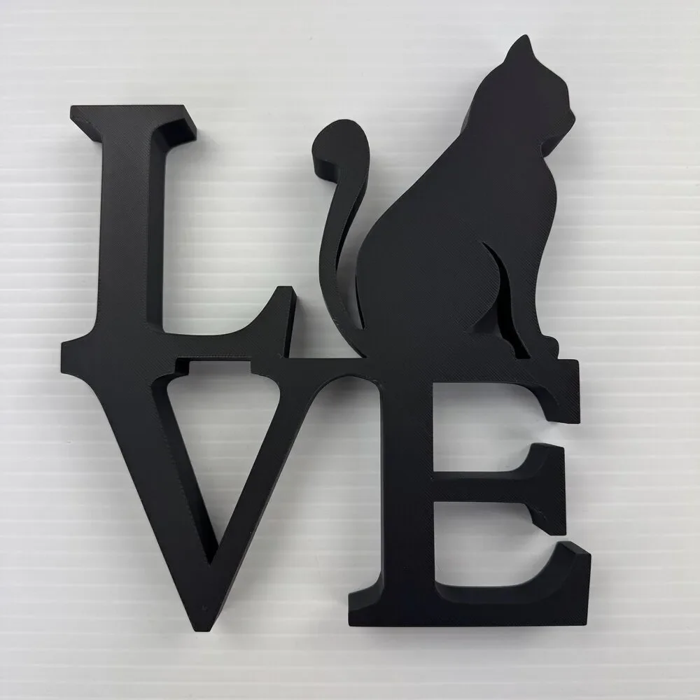 3D Printed LOVE Cat Decor Sign
